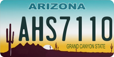AZ license plate AHS7110