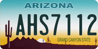 AZ license plate AHS7112