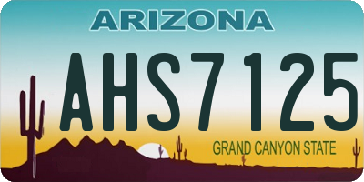 AZ license plate AHS7125