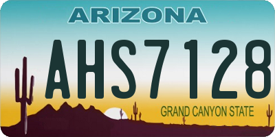 AZ license plate AHS7128