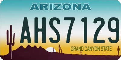 AZ license plate AHS7129