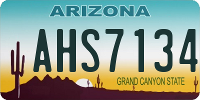AZ license plate AHS7134