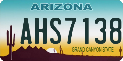 AZ license plate AHS7138