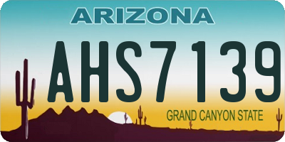 AZ license plate AHS7139