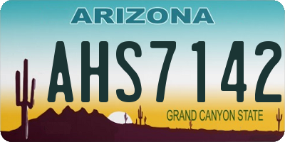 AZ license plate AHS7142