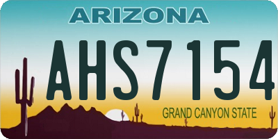 AZ license plate AHS7154