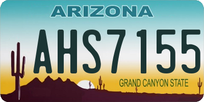 AZ license plate AHS7155