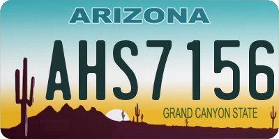 AZ license plate AHS7156