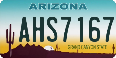 AZ license plate AHS7167