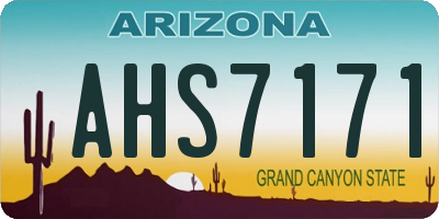 AZ license plate AHS7171