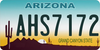 AZ license plate AHS7172