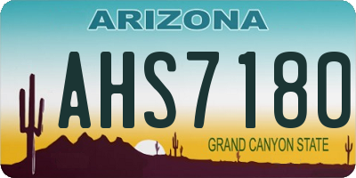 AZ license plate AHS7180