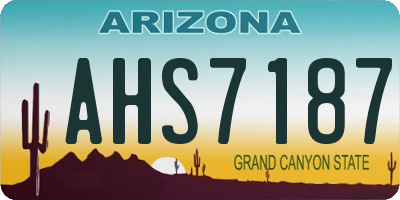 AZ license plate AHS7187