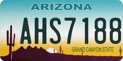 AZ license plate AHS7188