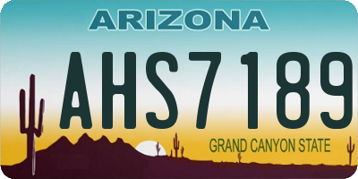 AZ license plate AHS7189