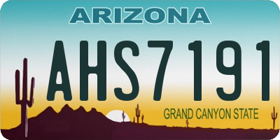 AZ license plate AHS7191