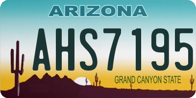 AZ license plate AHS7195