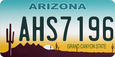 AZ license plate AHS7196