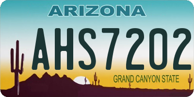 AZ license plate AHS7202