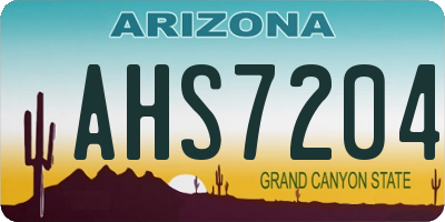 AZ license plate AHS7204