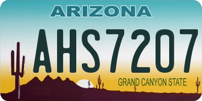 AZ license plate AHS7207