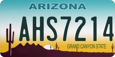AZ license plate AHS7214
