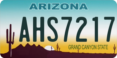 AZ license plate AHS7217