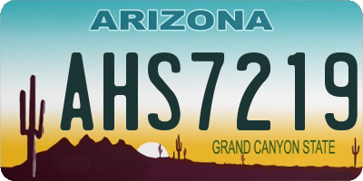 AZ license plate AHS7219