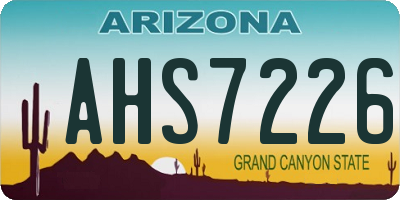 AZ license plate AHS7226