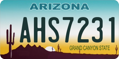 AZ license plate AHS7231