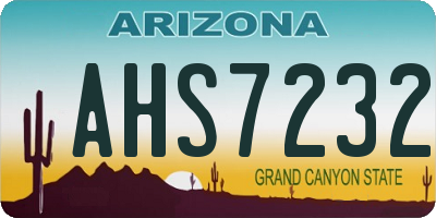 AZ license plate AHS7232