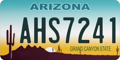 AZ license plate AHS7241