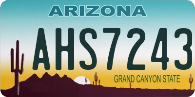 AZ license plate AHS7243