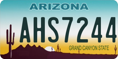 AZ license plate AHS7244
