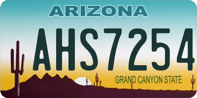 AZ license plate AHS7254