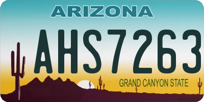 AZ license plate AHS7263