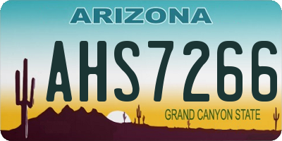 AZ license plate AHS7266
