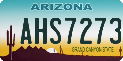 AZ license plate AHS7273