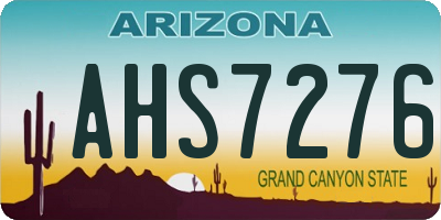 AZ license plate AHS7276
