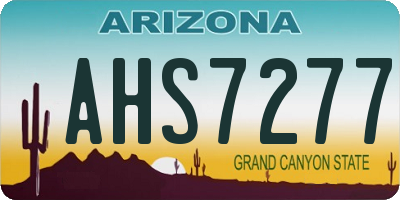 AZ license plate AHS7277