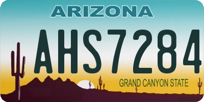 AZ license plate AHS7284
