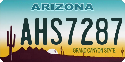 AZ license plate AHS7287