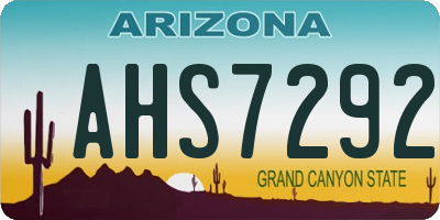 AZ license plate AHS7292