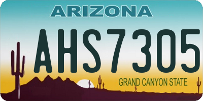 AZ license plate AHS7305