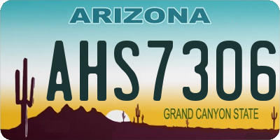 AZ license plate AHS7306