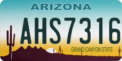 AZ license plate AHS7316