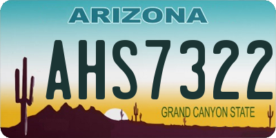 AZ license plate AHS7322