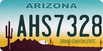AZ license plate AHS7328