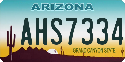 AZ license plate AHS7334