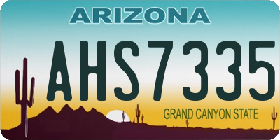 AZ license plate AHS7335